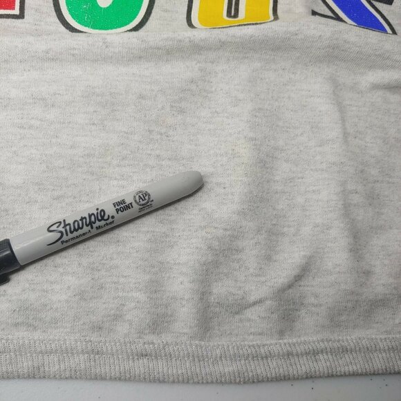 Vintage Disney Mickey Mouse Women's XL Sweatshirt Pullover Geometric Gray Retro - Picture 8 of 10